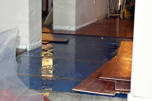 Professional Flood Damage Restoration technician working in Conroe, TX